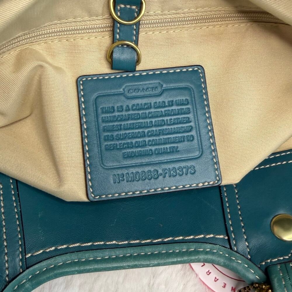 y2k Coach Straw Tote Shoulder Bag - Picture 8 of 9